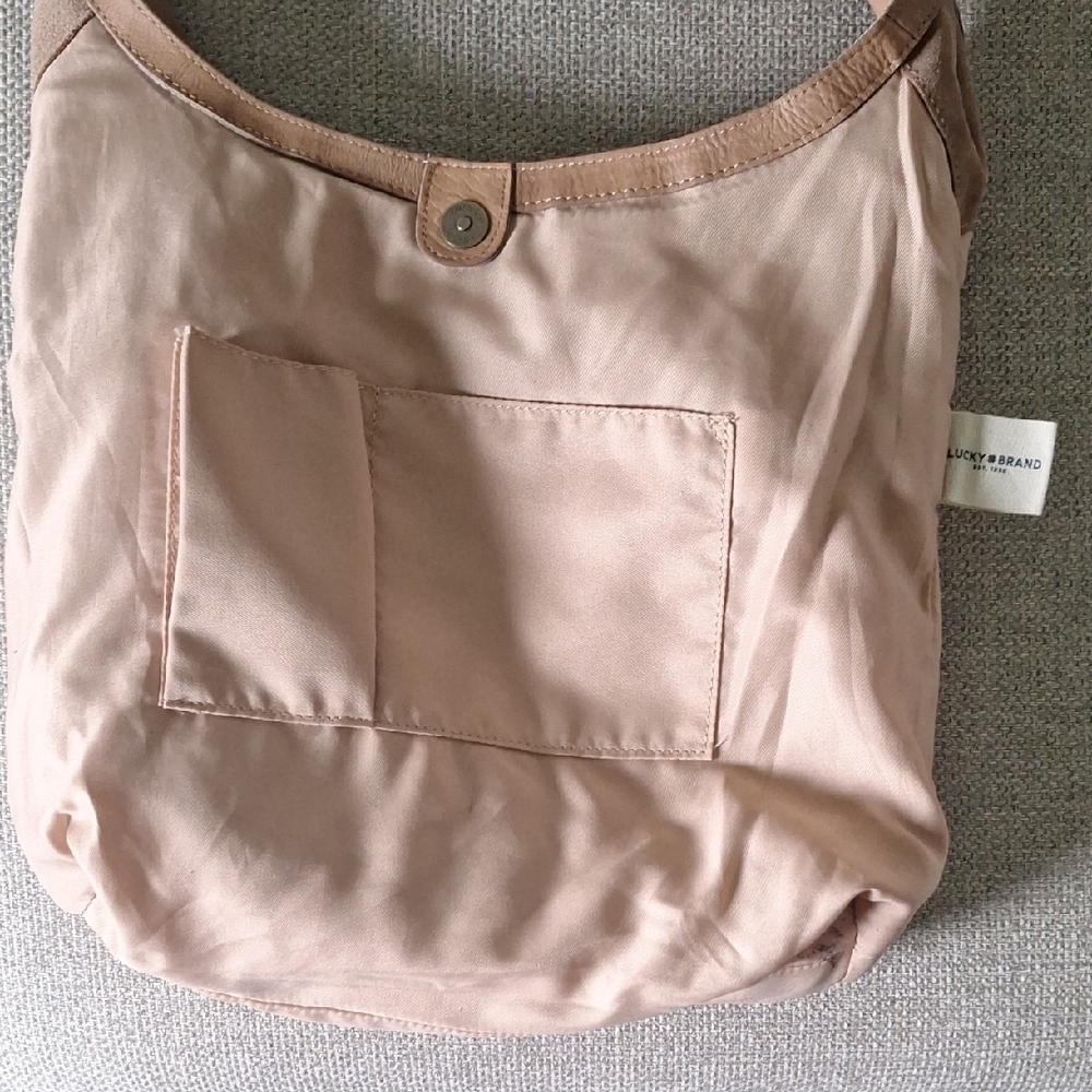 Elegant Lucky Brand Tan Leather Shoulder Bag - Picture 7 of 10